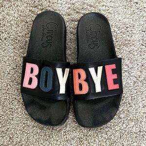 “Boy Bye “slide on sandals